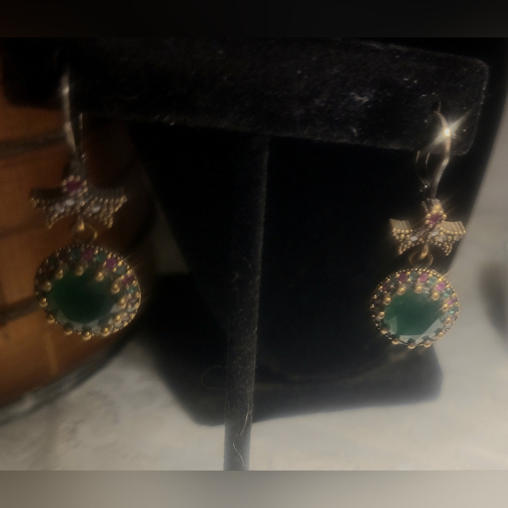 Natural Emerald And Ruby Earrings - image 3